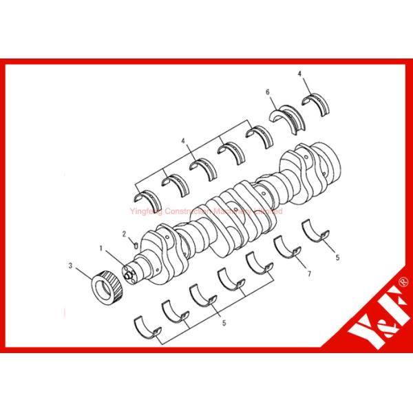 Construction Equipment Komatsu Excavator Parts Crankshaft Ass’y 6732-31-1211 Gear