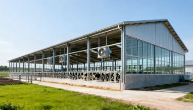 Quick Installation Prefab Steel Structure Cattle House with 30 Years Warranty and Bolt Connection