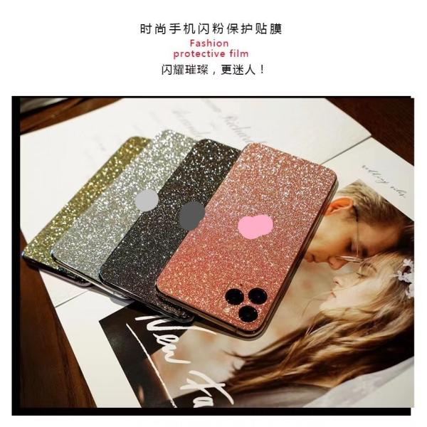 Flash Powder Phone Back Film Border Protection Sticker For 11 Pro Max