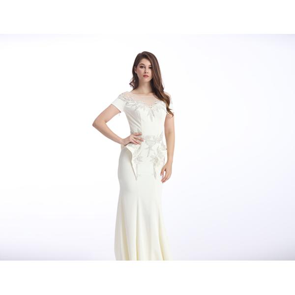 Elegant White Lace Mermaid Middle Eastern Evening Dresses For Wedding