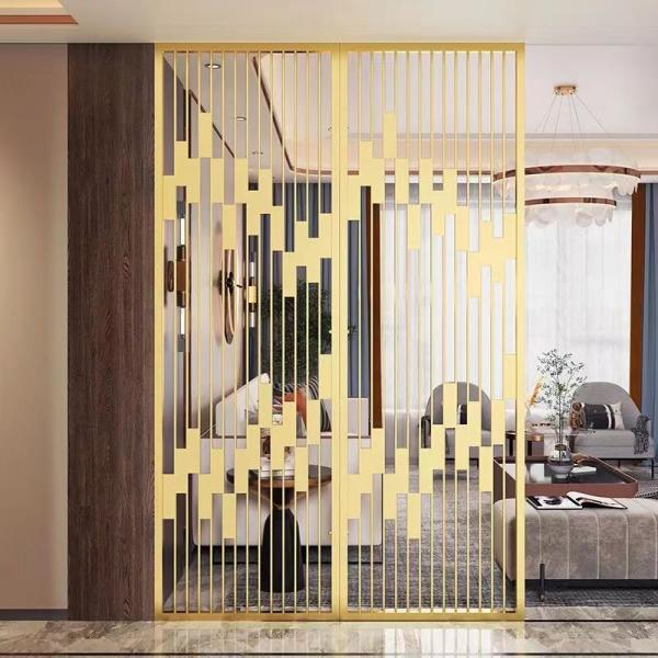 Folding Stainless Steel Hotel Furniture Mobile Screen Partition Modern