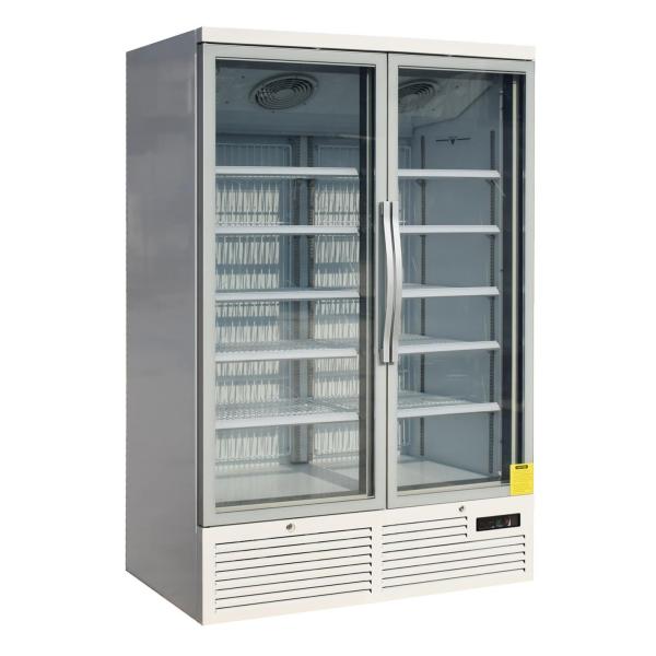 Fan Cooling Glass Door Freezer Merchandiser With Dixell Digital Thermostat