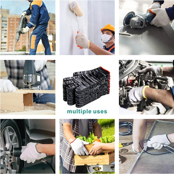 20-60 г. Промываемые, прочные, глубокие белые хлопчатобумажные рукоятки для безопасности рук