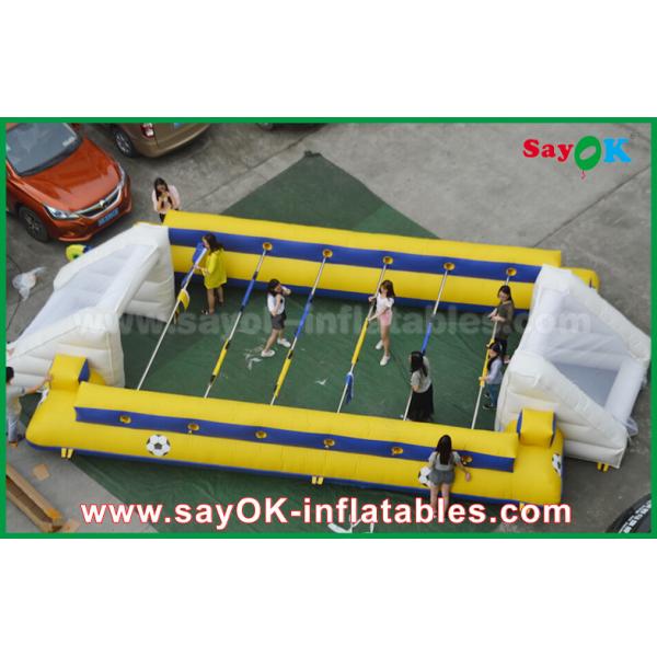 inflatable party games for adults Yellow Inflatable Sports Games Inflatable Football Field / Soccer Pitch With Goal