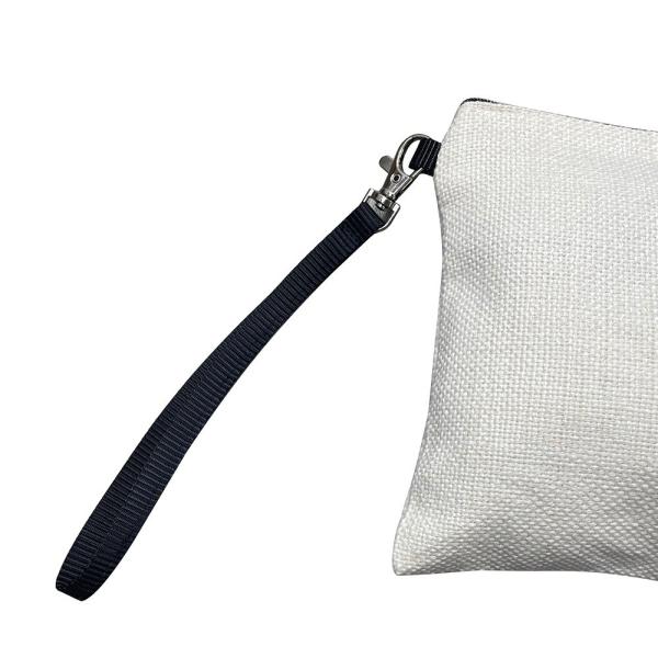 Portable Blank Sublimation Cosmetic Bag Custom Printing Linen Sublimation Makeup Bag With Zipper Wristlet Makeup Bag