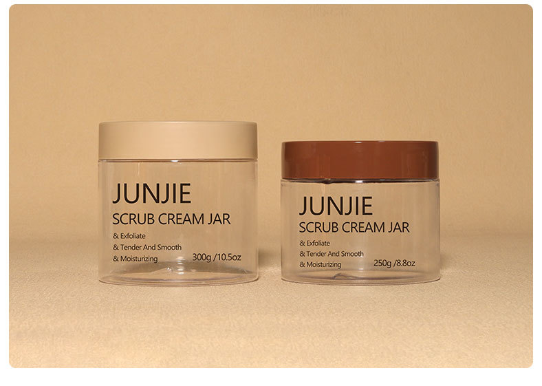 Custom Color Logo 250ml 300ml Transparent PET Cream Jars Screw Top Empty Skincare & Hair Mask Packaging UV Printed Lids