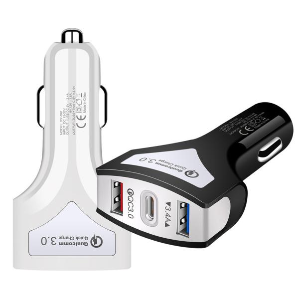 QC3.0 печатают заряжатель автомобиля USB c 3 гаван 20W затыкают внутри для мобильного телефона