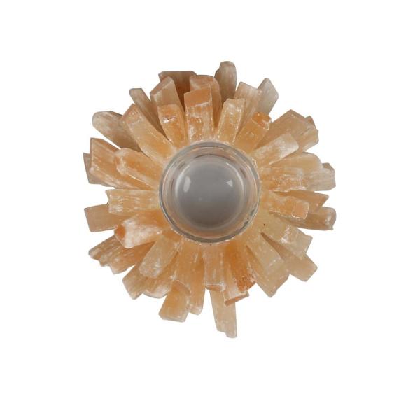 Collectible Yellow Fluorite Candle Holder for Home Decoration Natural Stone Candle Jars