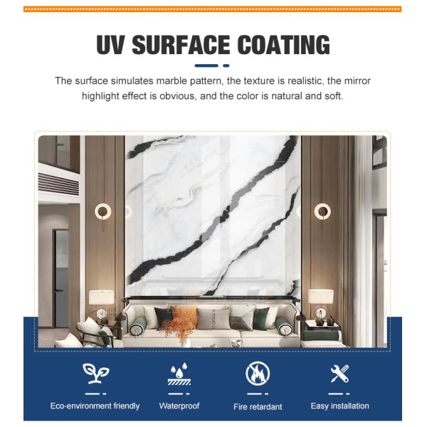 Waterproof UV Board Marble Color PVC Wall Panel Marble Sheet Marble Alternative