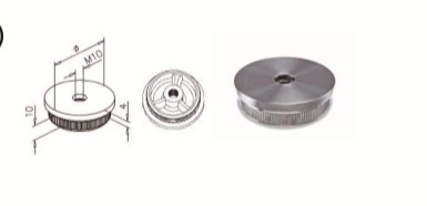 stainless steel handrail end cap with thread/stainless steel flat end cap with thread that used for building