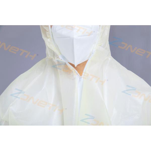 Dust Protective Knit Cuff Zipper Disposable Work Overalls