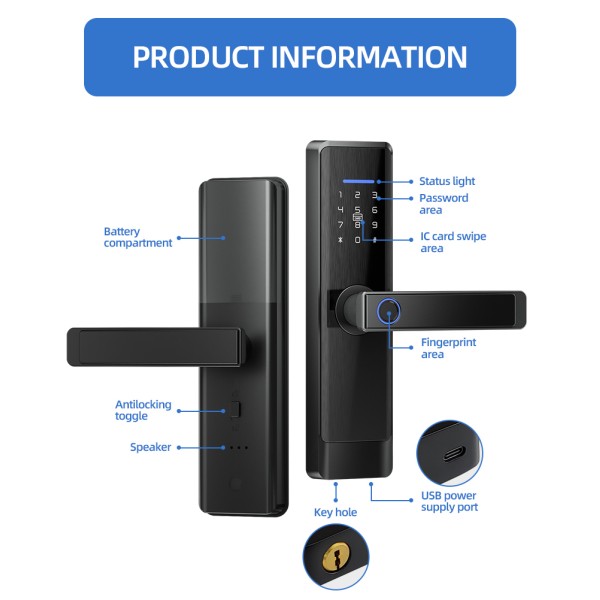 YAGU Fingerprint Password Security Door Lock Wholesale Factory Selling TTlock&TUYA Version Optional