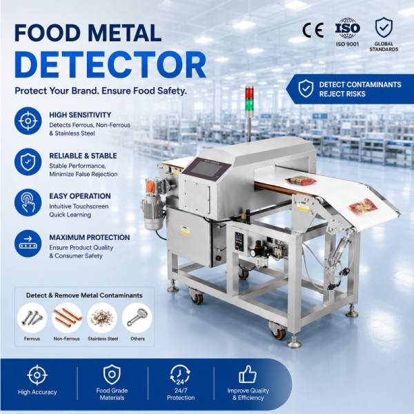 FOOD METAL DETECTOR CONVEYOR BELT INDUSTRIAL FACTORY AUTOMATIC REJECT