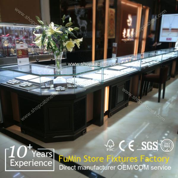 Value fashion shop glass jewelry display cabinet, luxury display cabinet