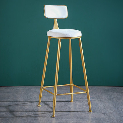Hot Sale Nordic Tall Cheap Counter Furniture Gold Metal Velvet Back Luxury Kitchen Modern High Stool Bar Chairs for Bar Table