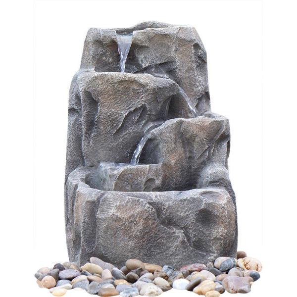 Modern Alpine Rock Waterfall Fountain With Fiberglass / Resin Material