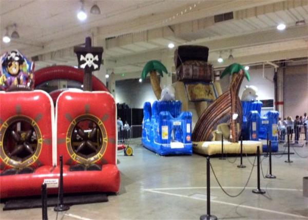Commercial Blow Up Water Playground , Bouncy Castle Play Place Smooth Surface Friction Resistant