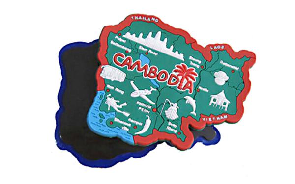 Recycled Fridge Magnets For Advertising , Vinyl Fridge Magnets 3D Souvenir Map Design