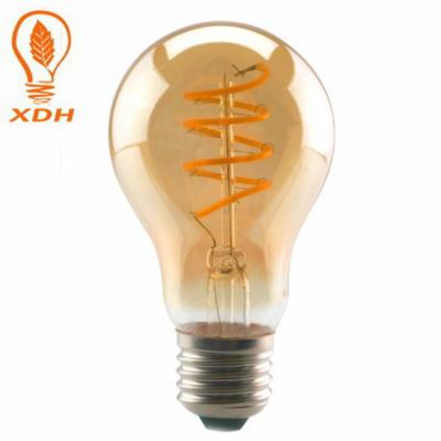 bulbo Dimmable A60 A19 3500K do filamento do diodo emissor de luz de 4W Amber Spiral
