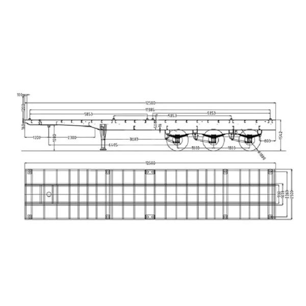 3 Axle 20FT 40 FT Trailer Chassis Flat Bed Flatbed Trailer for Long Distance Transport