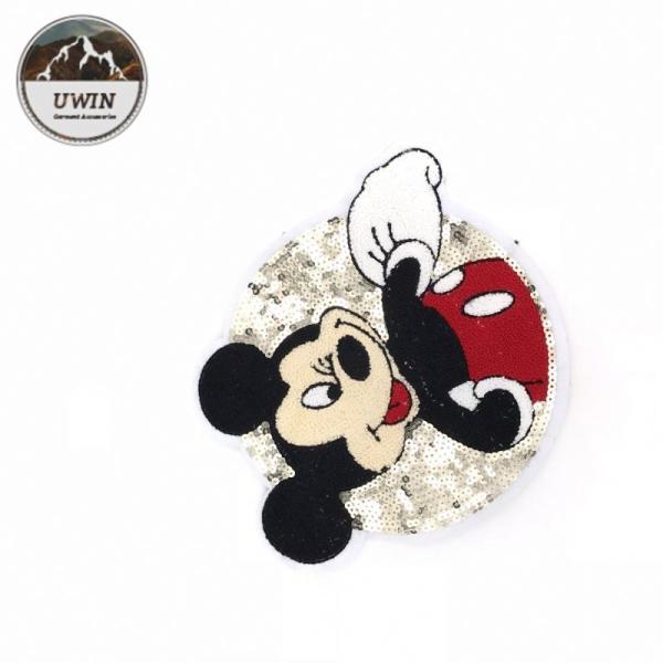 Cartoon Mouse Disney Embroidered Patches , Popular Disney Sew On Patches Custom Color