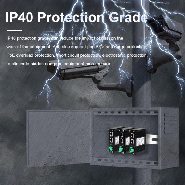 Внешний PoE Splitter 802.3bt 12V DC 36W Выход Din Rail Гигабитный распределитель питания Ethernet