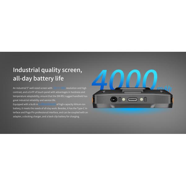 5 polegadas robusto Android PDA coletor de dados móveis portáteis com scanner de código de barras 4GB memória biométrica