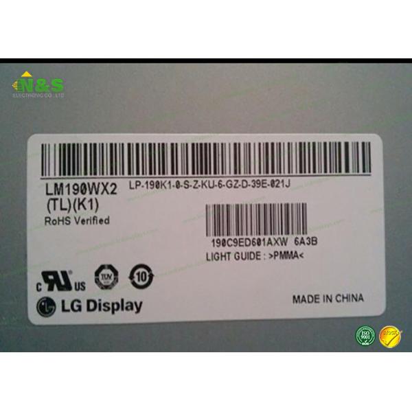 LG  Hard coating  LM190WX2-TLK1 LCD Pane  	19.0 inch with  	408.24×255.15 mm Active Area