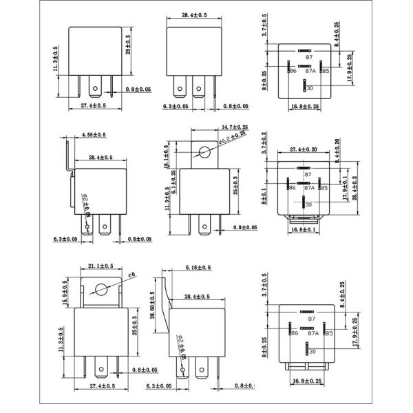 4pin 4P 5pin 5P 12v 24v Терминалы автомобильные реле Мини-реле с без скобки