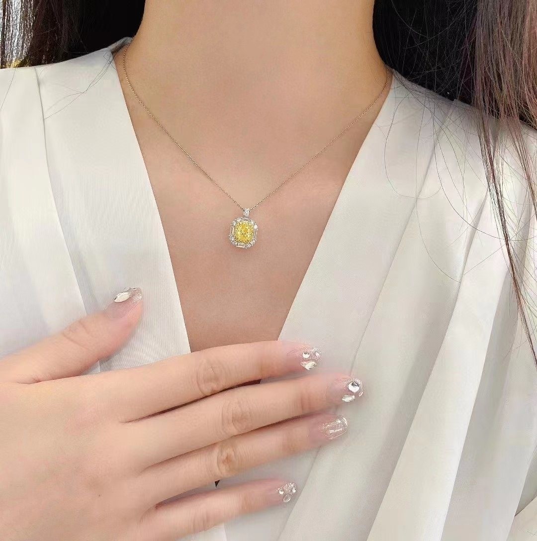 Initial Payment 18K Lab Diamonds Ring and Yellow Diamond Dual Purpose Ring and Pendant