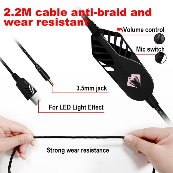 Computer Auriculares Auricular Wired Gamer Headphone USB Headset AAC Codecs