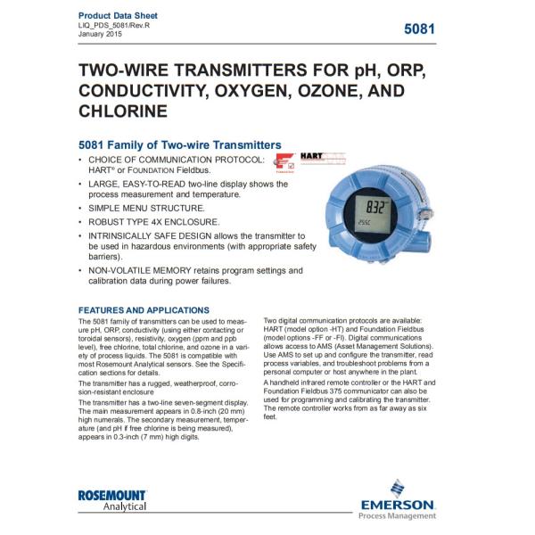 Rosemount 5081 Flameproof Transmitter Single Channel Loop Powered Device