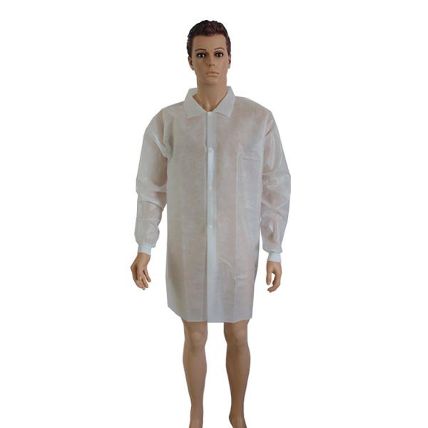 White Disposable Laboratory Coats , Soft Disposable Surgical Clothing