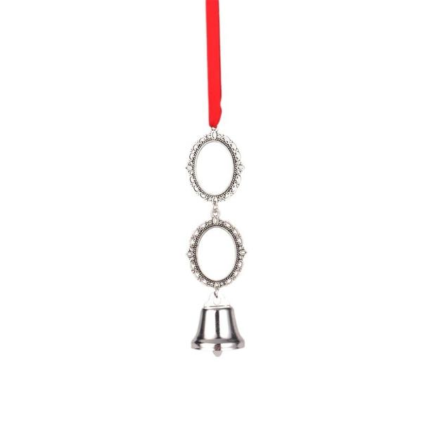 Custom Christmas Decoration Double Charms Bell Metal Xmas Pendent Sublimation Christmas Ornaments