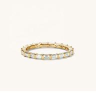 Anillo blanco CZ 925 de plata esterlina Baguette Eternidad Anillo de banda