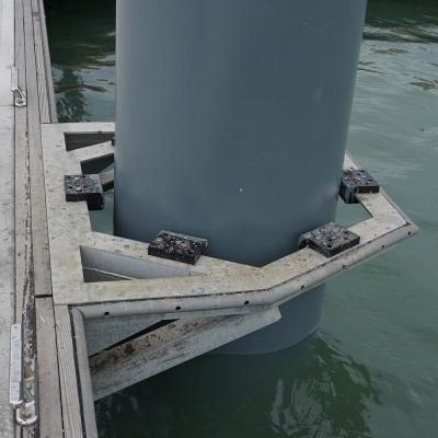 Marina Floating Dock Pile Guide Surface Tolerance Steel Aluminum Pile Guide For Floating Dock Boats