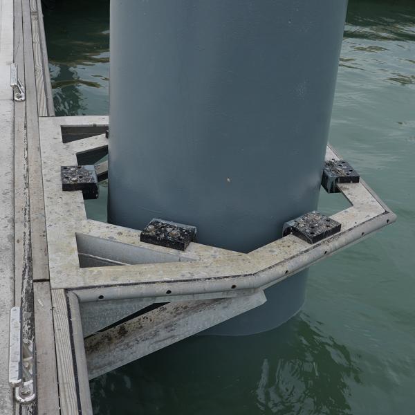 Marina Floating Dock Pile Guide Surface Tolerance Steel Aluminum Pile Guide For Floating Dock Boats