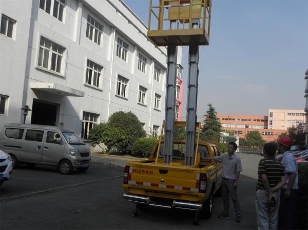 Mastro vertical hidráulico do dobro da liga de alumínio de plataforma de trabalho aéreo para aeroportos