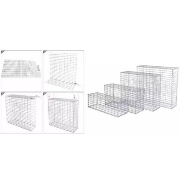 На открытом воздухе заполненный камень Габион сваренный отверстием прямоугольника ландшафта гальванизированный коробкой