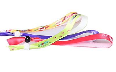 Custom Disposable Woven Cloth Wristbands Heat Transfer Technique SGS Certificated