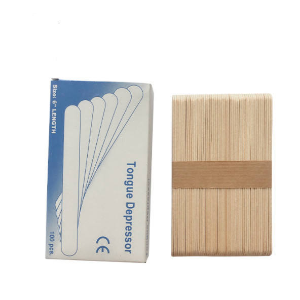 Disposable 6-inch Birchwood Tongue Depressor Splinter-Free Medical Stick for ENT Examination