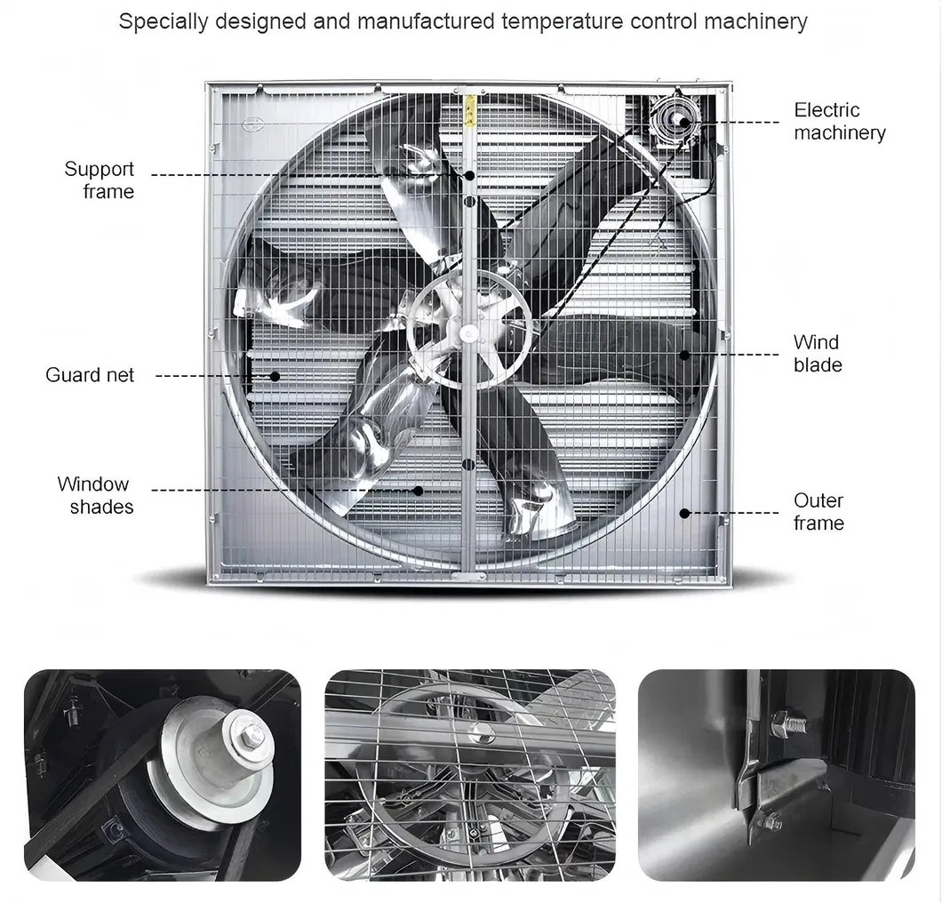 Poultry House Galvanized Exhaust Fan Strong Wind Ventilation Fan High Airflow