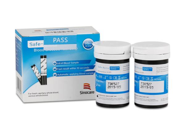 SAFE ACCU Sinocare Blood Glucose Test Strips 30-60% HCT Venous Plasma Calibration Sample For Glucometer Sugar Blood Met