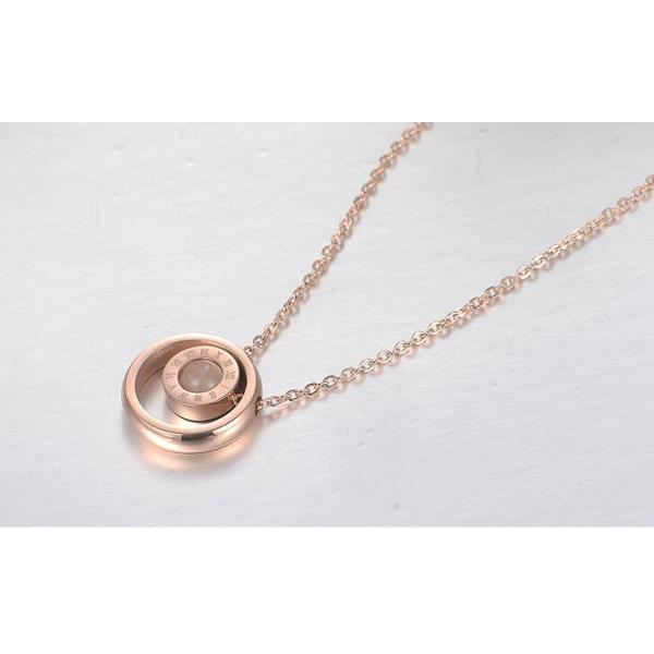 Roman numerals Pendant Necklace Stainless Steel Jewelry Necklace Rose Gold Chain and Pendant Necklace