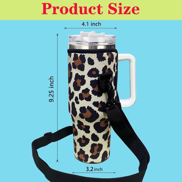 Neoprene Tumbler Holder Drinks Cover Cup Carrier Pouch With Shoulder Strap Insulated Cup Sleeves Party Supplies