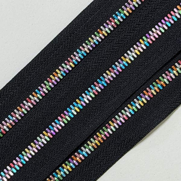 #5 Corn Shaped Aluminum Zipper Fine Polishing Sanding Colored Metal Zippers