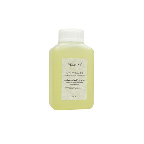VECMINT Probiotic Defense Herbal Mouthwash - Antibacterial Anti-Cavities Oral Rinse (Balances Bacterial Flora & Fresh Breath) 500ml Bulk Wholesale