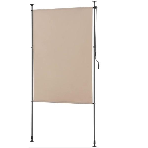 Powder Coated 200x270cm Vertical Awning Water Resistant Grey Fabric for Balcony Garden