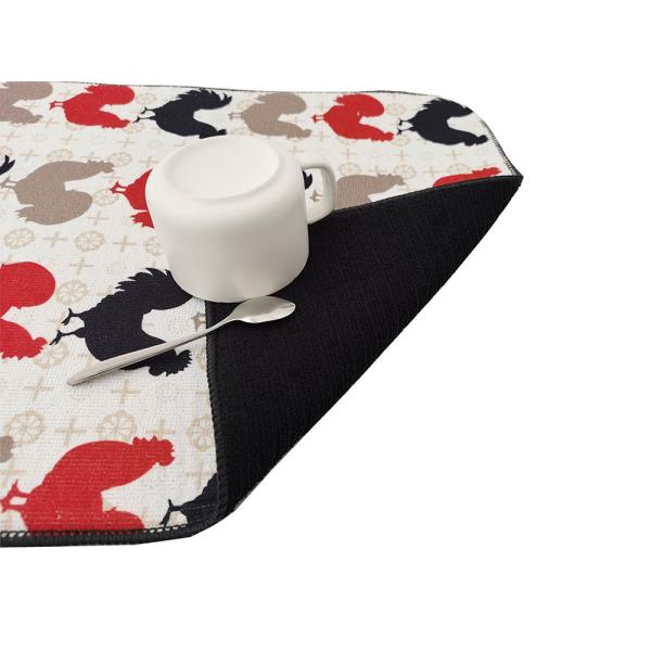 15x20inch Transfer Printing Microfiber Dish Drying Mat For Kitchen