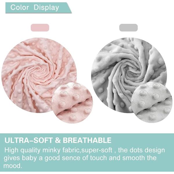 2 Piece Minky Dot Bassinet Fitted Sheet,  Soft and Warm Fleece Cradle Sheets for Boys and Girls